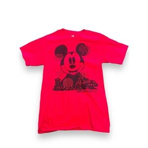 Walt Disney World Mickey Mouse T-Shirt Red Epcot Animal  Magic Kingdom Small